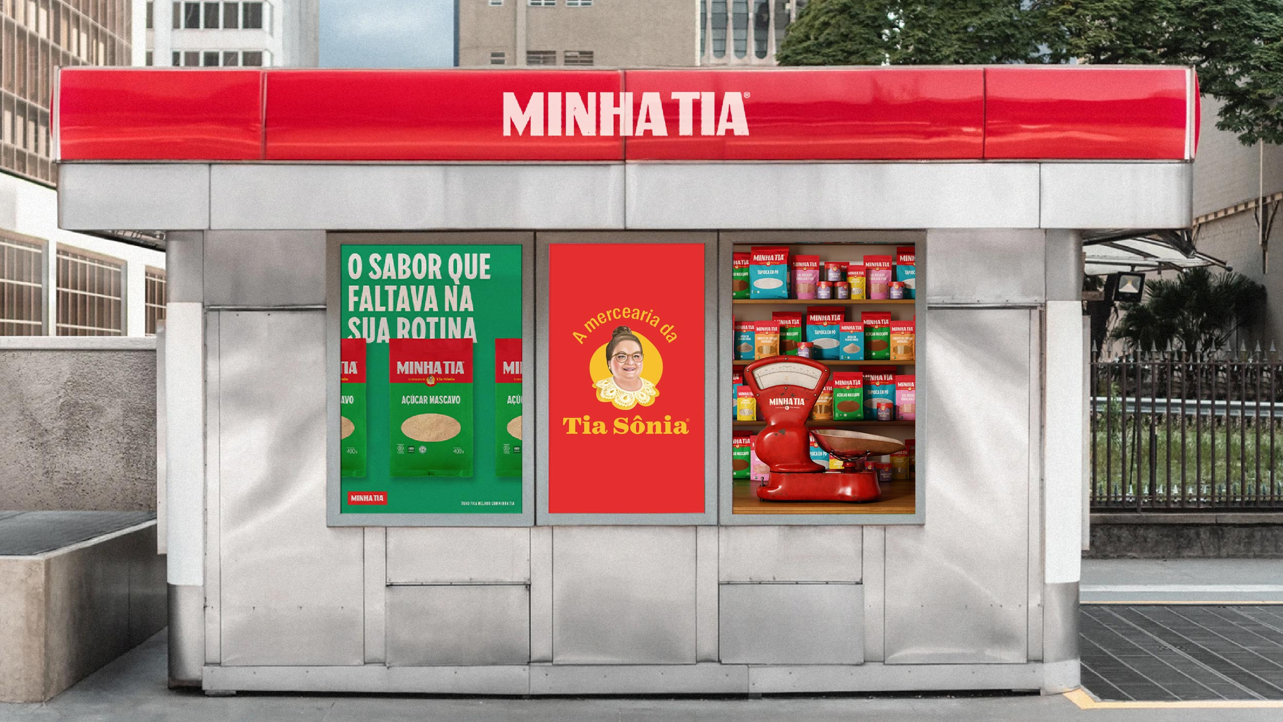 Mockup de ponto de venda do projeto Minha Tia